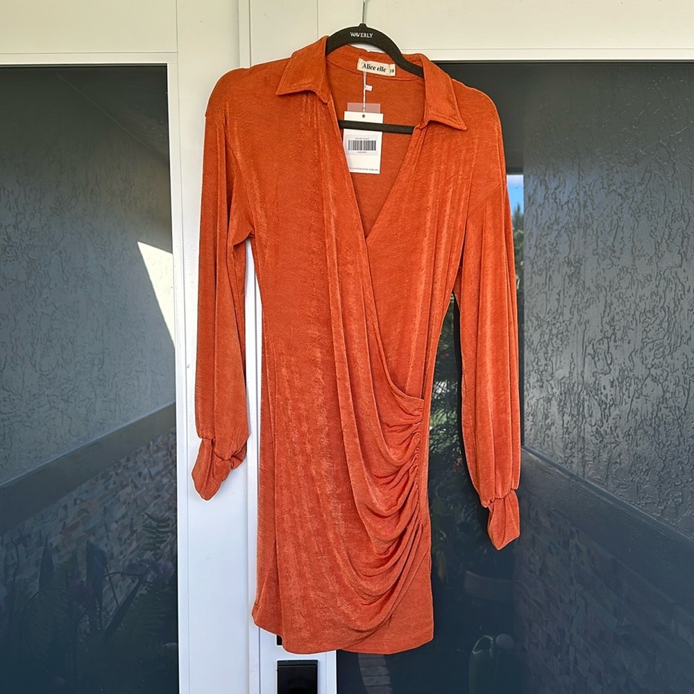 NWT Alice Elle from Hello Molly orange mini dress